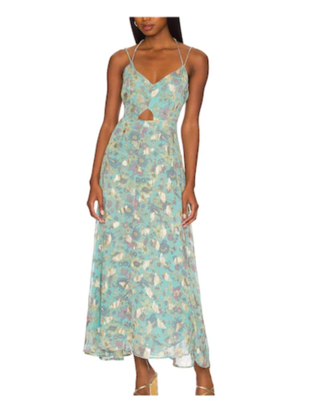 NWT Karina Grimaldi Athena Print Jacquard Maxi Dress